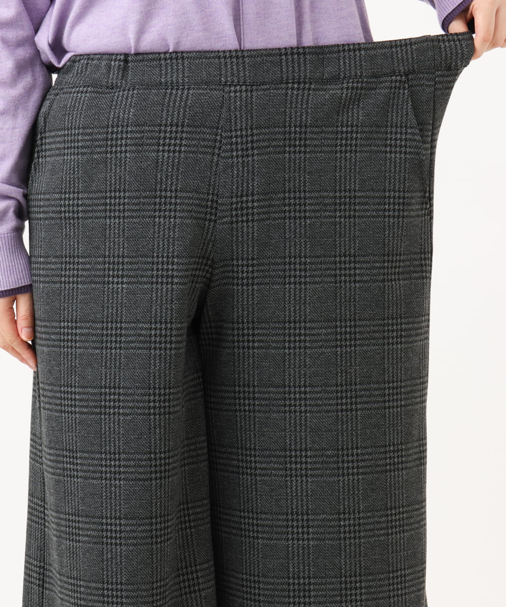 OLLLD26099 eur3(エウルキューブ) 【大きいサイズ】ジャージーキュロットパンツ ダークグレー