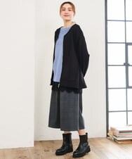 OLLLD26099 eur3(エウルキューブ) 【大きいサイズ】ジャージーキュロットパンツ ダークグレー