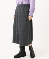 OLLLD26099 eur3(エウルキューブ) 【大きいサイズ】ジャージーキュロットパンツ ダークグレー