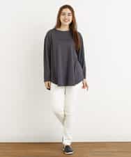 OLLLM04075 eur3(エウルキューブ) 【大きいサイズ】裏起毛のびのびスリムパンツ ホワイト(90)