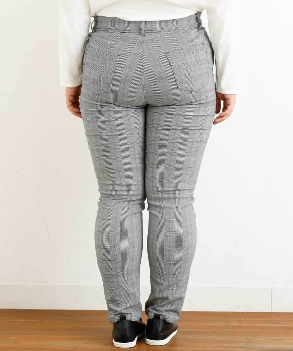 OLLLM04075 eur3(エウルキューブ) 【大きいサイズ】裏起毛のびのびスリムパンツ グレー(92)