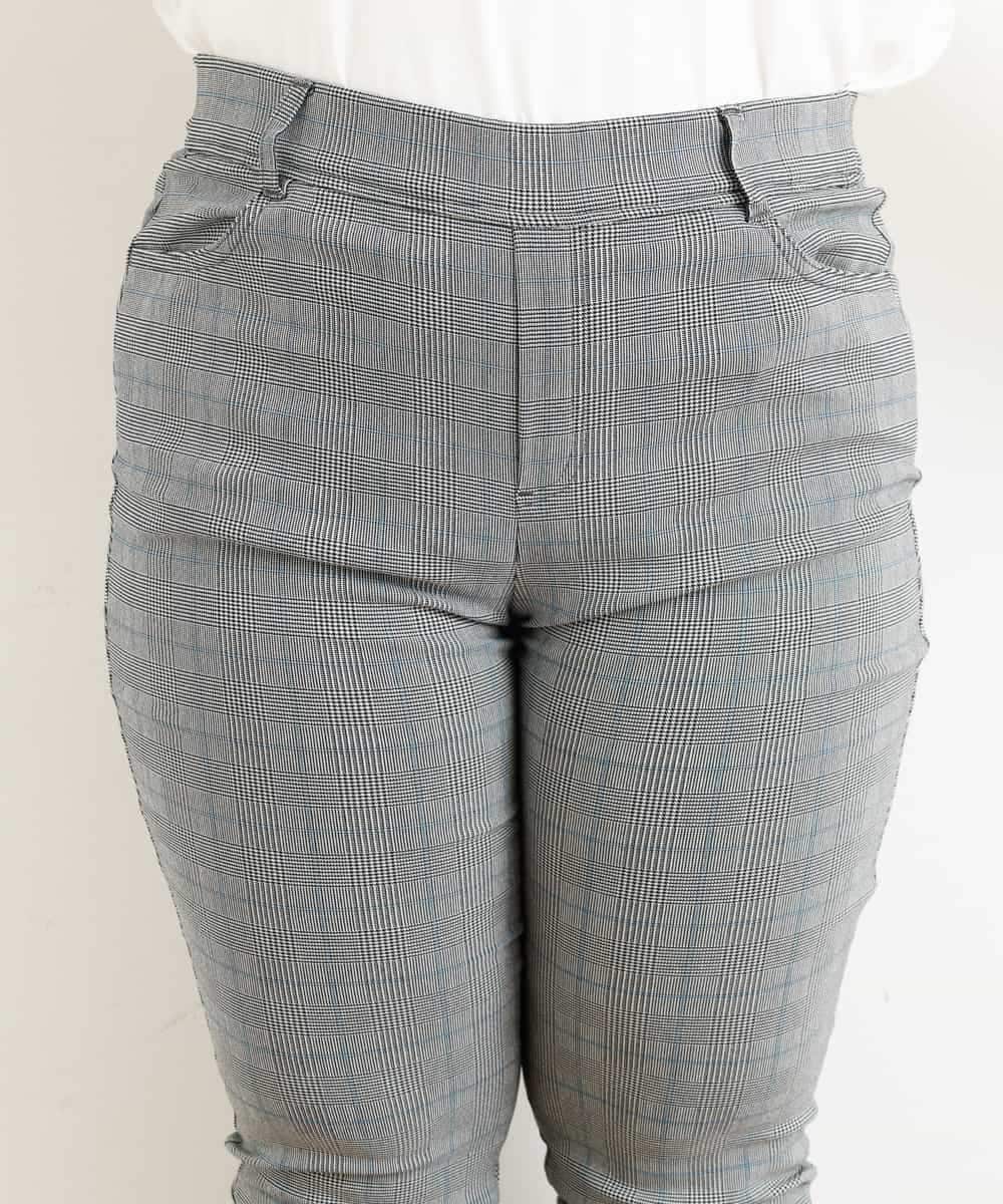 OLLLM04075 eur3(エウルキューブ) 【大きいサイズ】裏起毛のびのびスリムパンツ グレー(92)