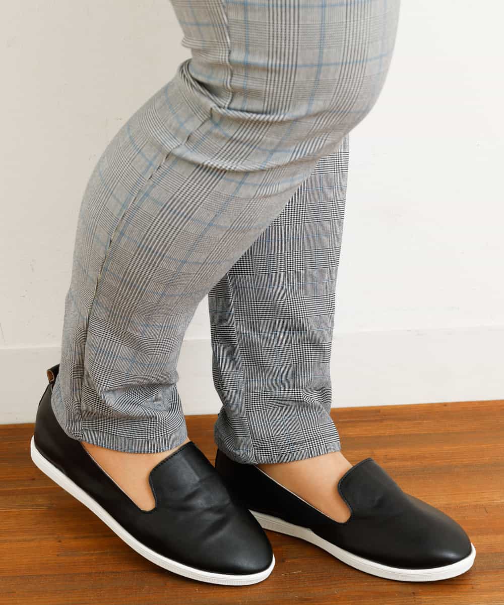 OLLLM04075 eur3(エウルキューブ) 【大きいサイズ】裏起毛のびのびスリムパンツ グレー(92)