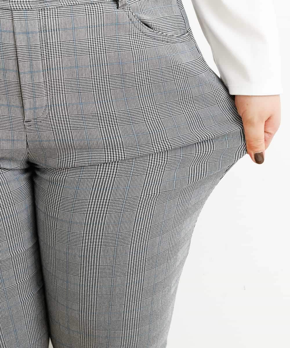 OLLLM04075 eur3(エウルキューブ) 【大きいサイズ】裏起毛のびのびスリムパンツ グレー(92)