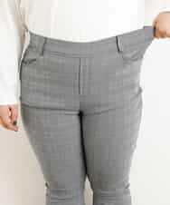 OLLLM04075 eur3(エウルキューブ) 【大きいサイズ】裏起毛のびのびスリムパンツ グレー(92)