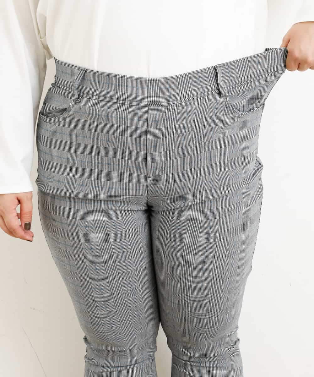 OLLLM04075 eur3(エウルキューブ) 【大きいサイズ】裏起毛のびのびスリムパンツ グレー(92)