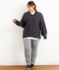OLLLM04075 eur3(エウルキューブ) 【大きいサイズ】裏起毛のびのびスリムパンツ グレー(92)