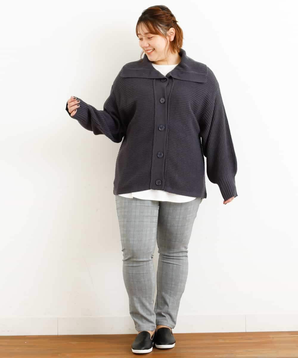 OLLLM04075 eur3(エウルキューブ) 【大きいサイズ】裏起毛のびのびスリムパンツ グレー(92)