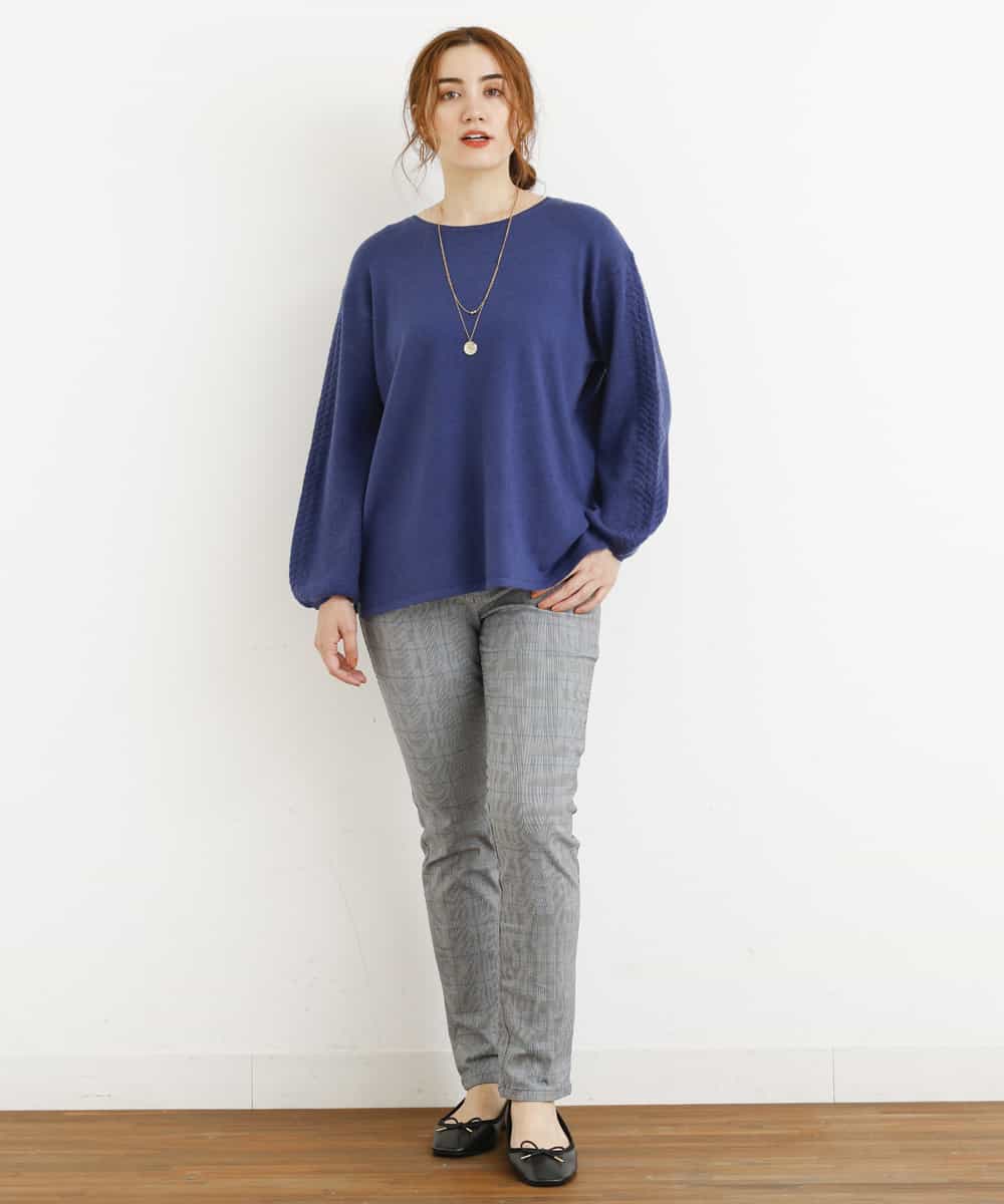 OLLLM04075 eur3(エウルキューブ) 【大きいサイズ】裏起毛のびのびスリムパンツ グレー(92)
