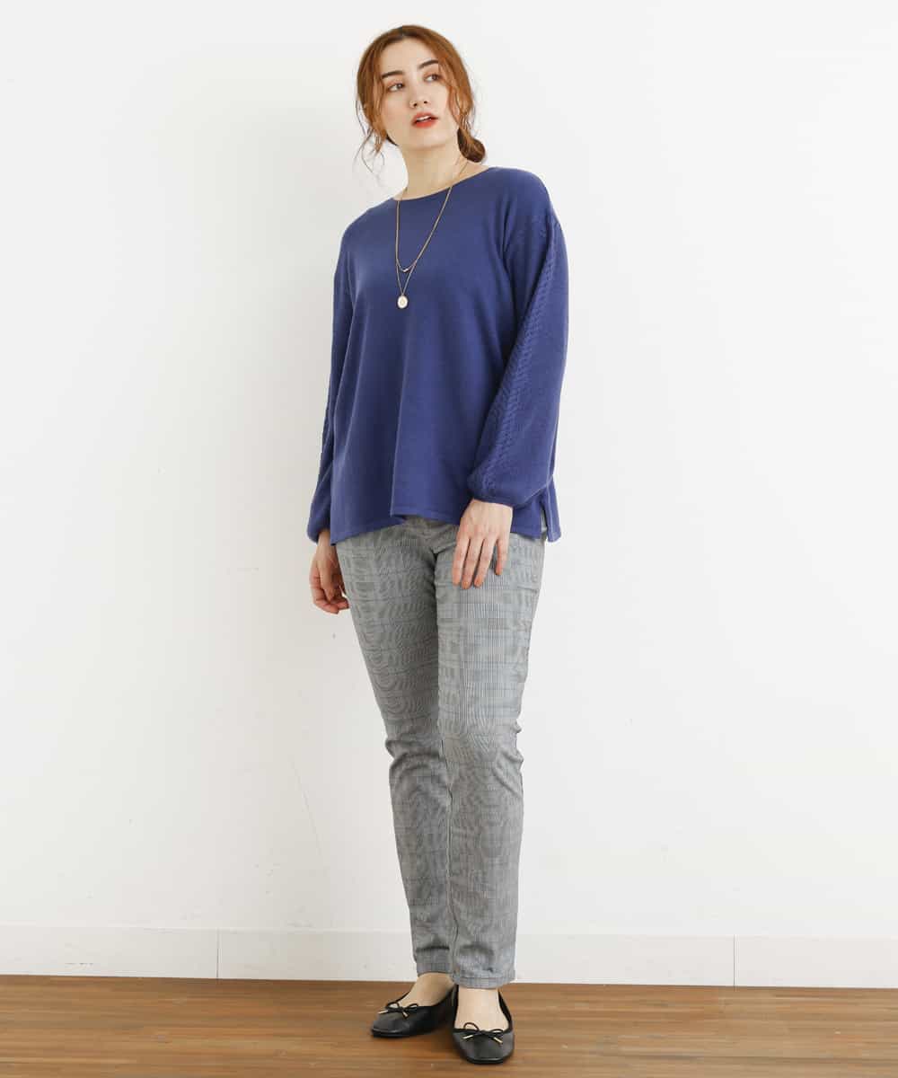 OLLLM04075 eur3(エウルキューブ) 【大きいサイズ】裏起毛のびのびスリムパンツ グレー(92)