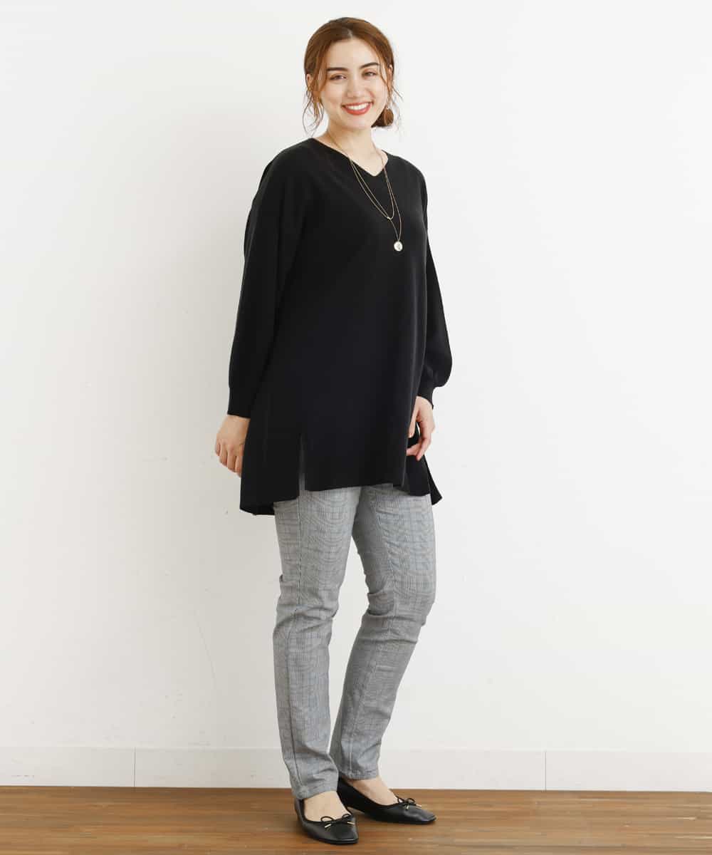 OLLLM04075 eur3(エウルキューブ) 【大きいサイズ】裏起毛のびのびスリムパンツ グレー(92)