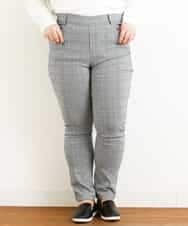 OLLLM04075 eur3(エウルキューブ) 【大きいサイズ】裏起毛のびのびスリムパンツ グレー(92)