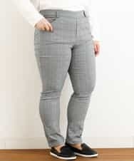 OLLLM04075 eur3(エウルキューブ) 【大きいサイズ】裏起毛のびのびスリムパンツ グレー(92)