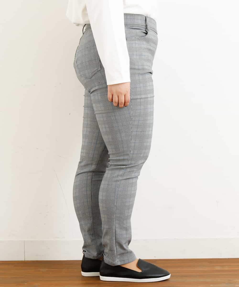 OLLLM04075 eur3(エウルキューブ) 【大きいサイズ】裏起毛のびのびスリムパンツ グレー(92)