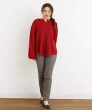 OLLLM04075 eur3(エウルキューブ) 【大きいサイズ】裏起毛のびのびスリムパンツ ダークグレー(93)