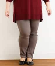 OLLLM04075 eur3(エウルキューブ) 【大きいサイズ】裏起毛のびのびスリムパンツ ダークグレー(93)