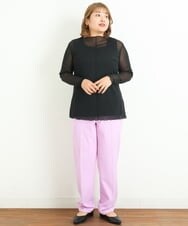 OLLLP02080 eur3(エウルキューブ) 【大きいサイズ】ロイヤルヒートテーパードパンツ ライトピンク(01)