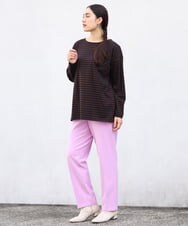 OLLLP02080 eur3(エウルキューブ) 【大きいサイズ】ロイヤルヒートテーパードパンツ ライトピンク(01)