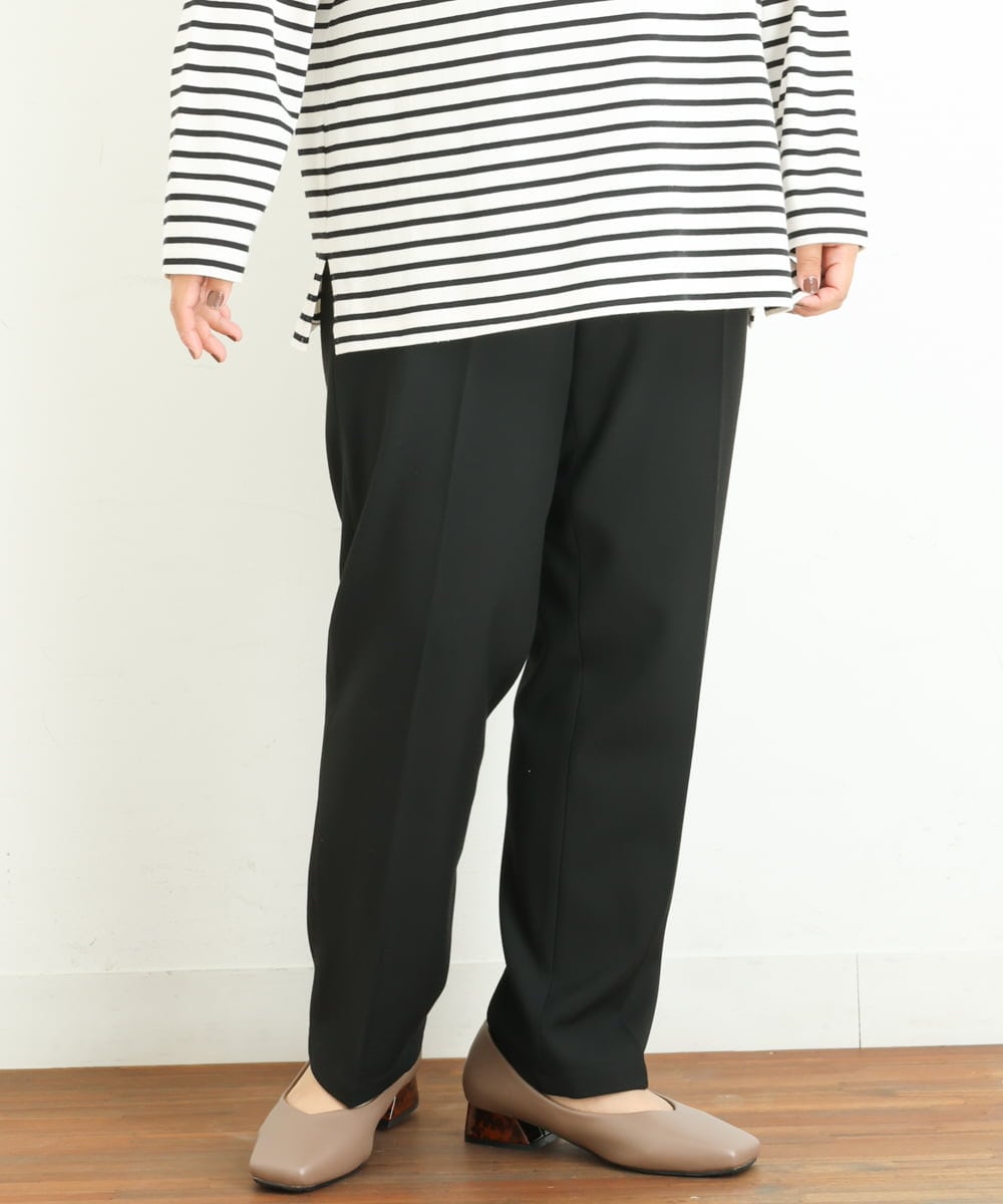 OLLLP02080 eur3(エウルキューブ) 【大きいサイズ】ロイヤルヒートテーパードパンツ ブラック(94)