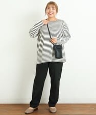 OLLLP02080 eur3(エウルキューブ) 【大きいサイズ】ロイヤルヒートテーパードパンツ ブラック(94)