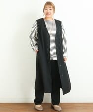 OLLLP02080 eur3(エウルキューブ) 【大きいサイズ】ロイヤルヒートテーパードパンツ ブラック(94)