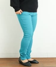 OLLLP08075 eur3(エウルキューブ) 【大きいサイズ】裏起毛ストレッチスリムパンツ ブルー(55)