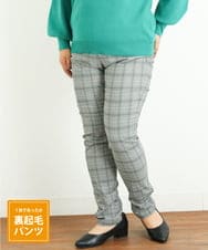 OLLLP08075 eur3(エウルキューブ) 【大きいサイズ】裏起毛ストレッチスリムパンツ グレー(92)
