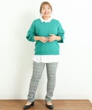 OLLLP08075 eur3(エウルキューブ) 【大きいサイズ】裏起毛ストレッチスリムパンツ グレー(92)