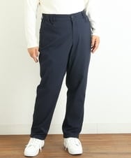 OLLLP22080 eur3(エウルキューブ) 【大きいサイズ】さらさらストレッチ裏起毛ストレートパンツ ネイビー(57)