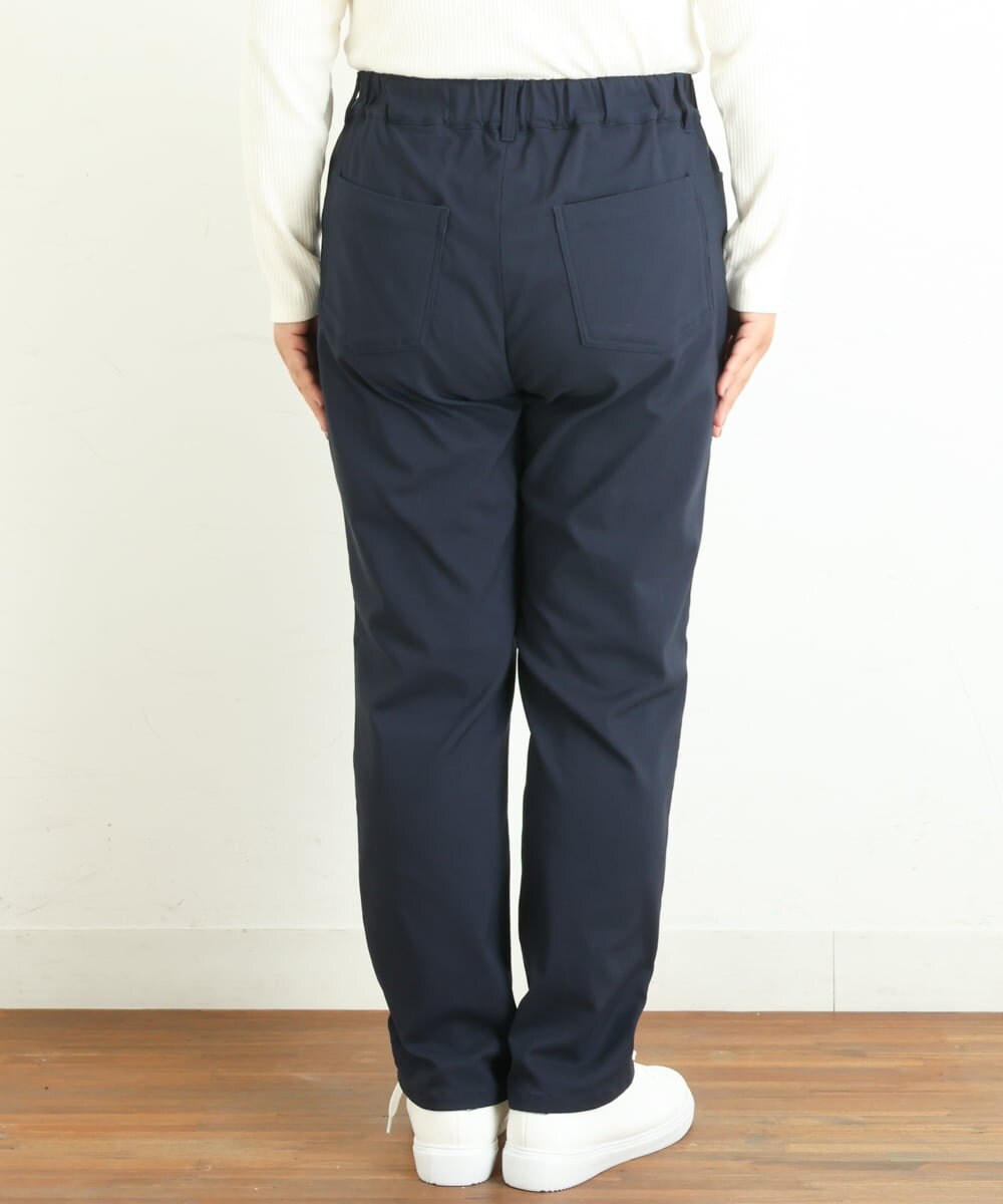 OLLLP22080 eur3(エウルキューブ) 【大きいサイズ】さらさらストレッチ裏起毛ストレートパンツ ネイビー(57)