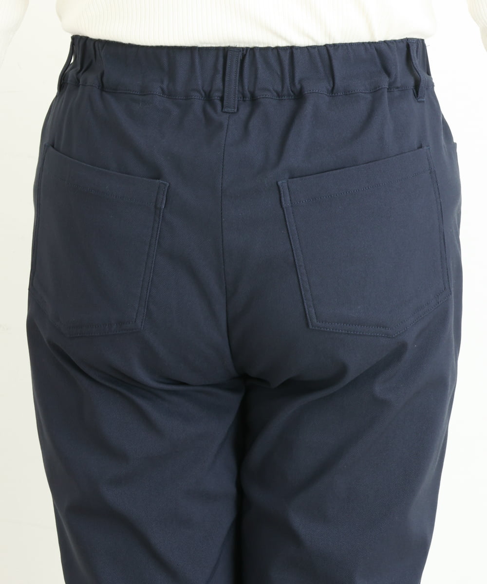 OLLLP22080 eur3(エウルキューブ) 【大きいサイズ】さらさらストレッチ裏起毛ストレートパンツ ネイビー(57)