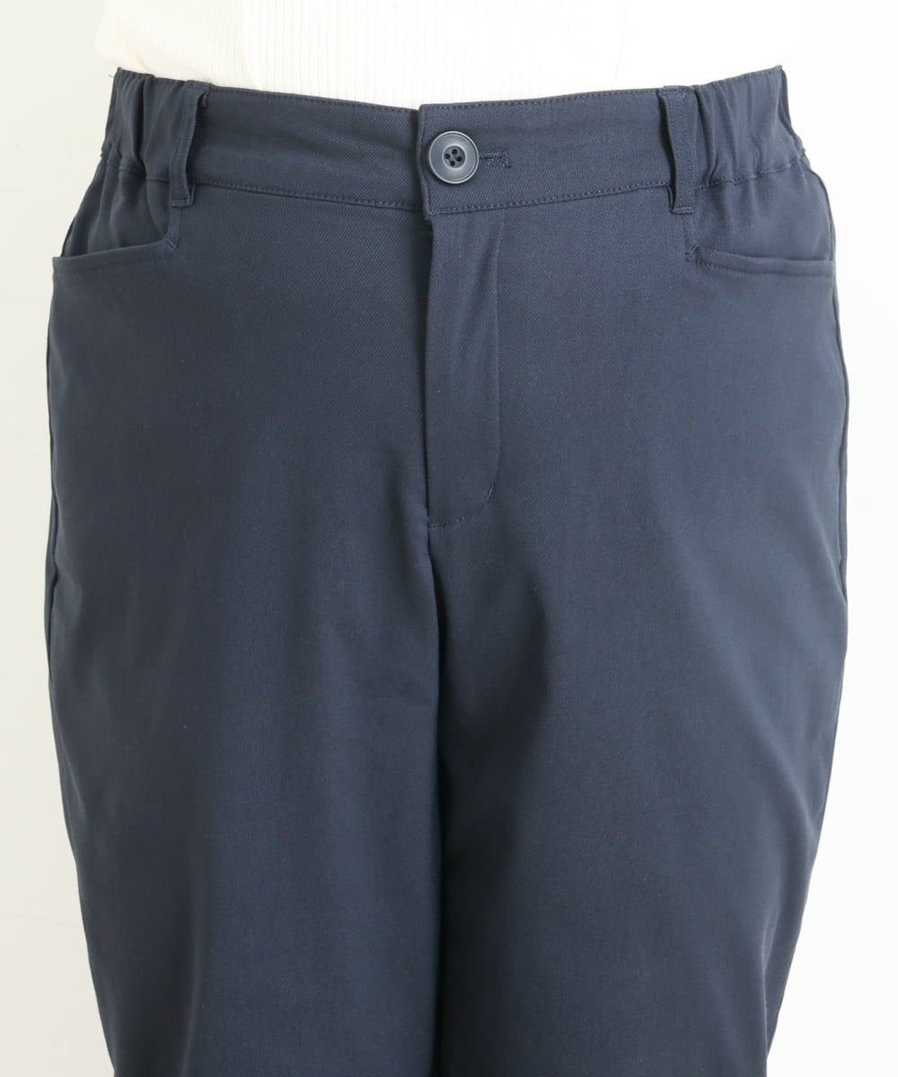 OLLLP22080 eur3(エウルキューブ) 【大きいサイズ】さらさらストレッチ裏起毛ストレートパンツ ネイビー(57)