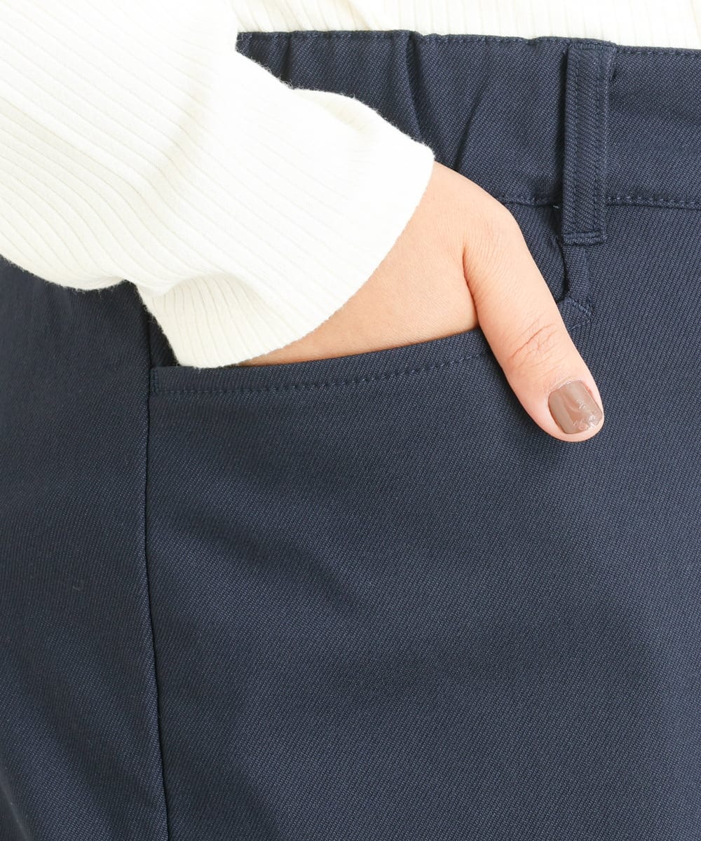 OLLLP22080 eur3(エウルキューブ) 【大きいサイズ】さらさらストレッチ裏起毛ストレートパンツ ネイビー(57)