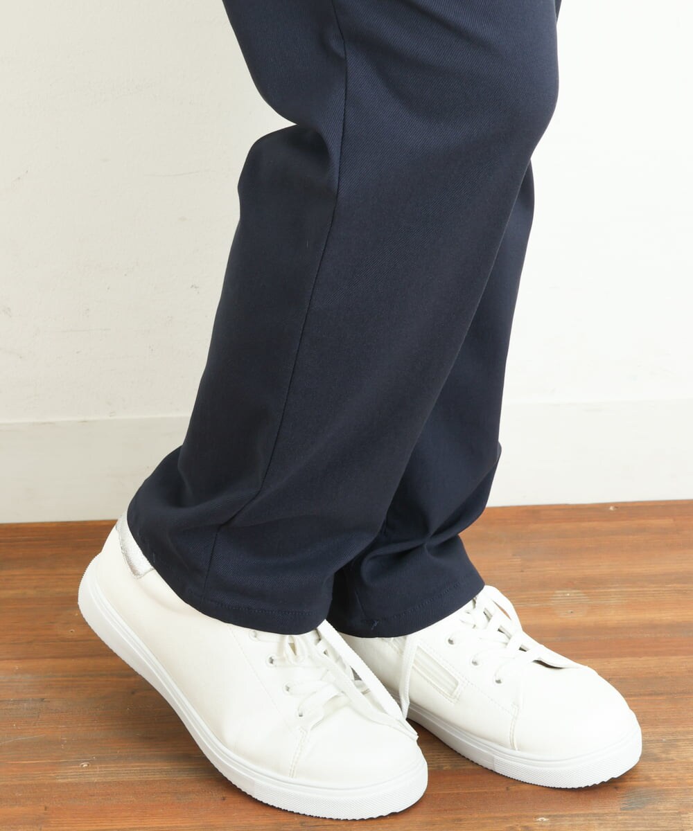 OLLLP22080 eur3(エウルキューブ) 【大きいサイズ】さらさらストレッチ裏起毛ストレートパンツ ネイビー(57)