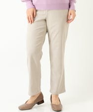 OLLLP22080 eur3(エウルキューブ) 【大きいサイズ】さらさらストレッチ裏起毛ストレートパンツ ライトグレー(91)