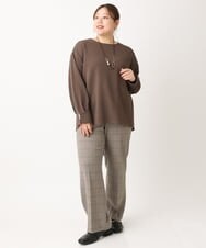 OLLLS05089 eur3(エウルキューブ) 【大きいサイズ】ロイヤルヒートストレートパンツ ベージュ(82)