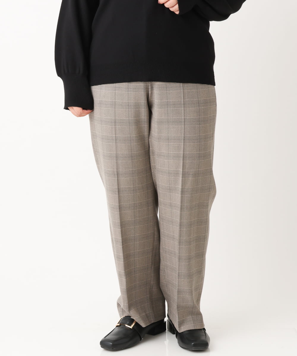OLLLS05089 eur3(エウルキューブ) 【大きいサイズ】ロイヤルヒートストレートパンツ ベージュ(82)