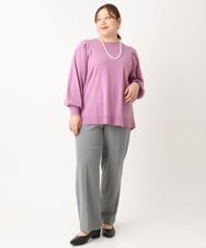 OLLLS05089 eur3(エウルキューブ) 【大きいサイズ】ロイヤルヒートストレートパンツ ダークグレー(93)
