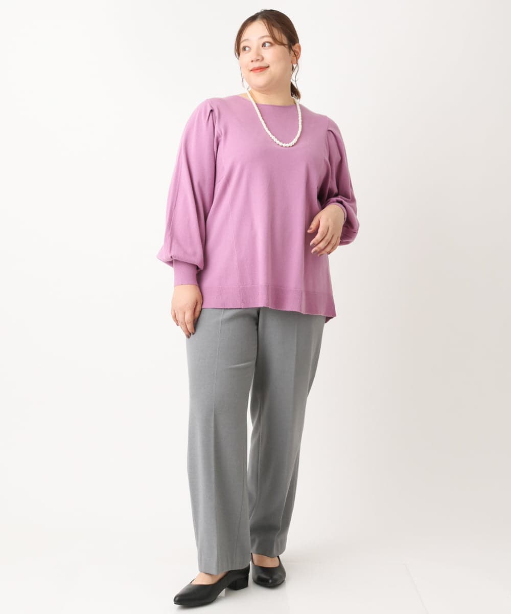 OLLLS05089 eur3(エウルキューブ) 【大きいサイズ】ロイヤルヒートストレートパンツ ダークグレー(93)