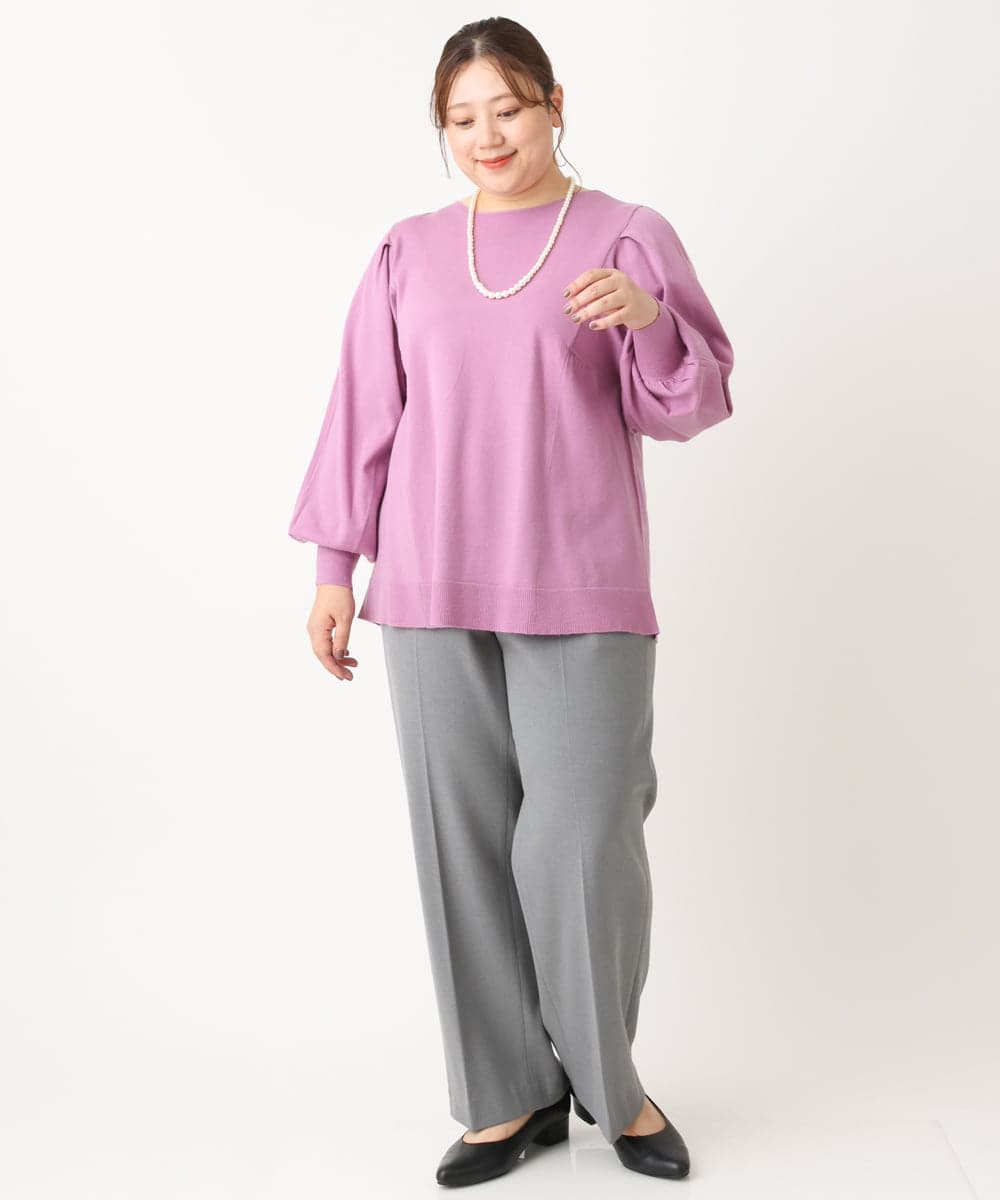 OLLLS05089 eur3(エウルキューブ) 【大きいサイズ】ロイヤルヒートストレートパンツ ダークグレー(93)