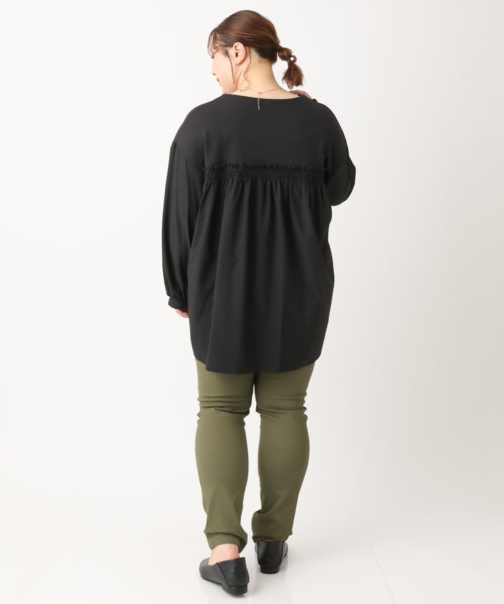 OLLLS09089 eur3(エウルキューブ) 【大きいサイズ】裏起毛ストレッチパンツ カーキ(36)