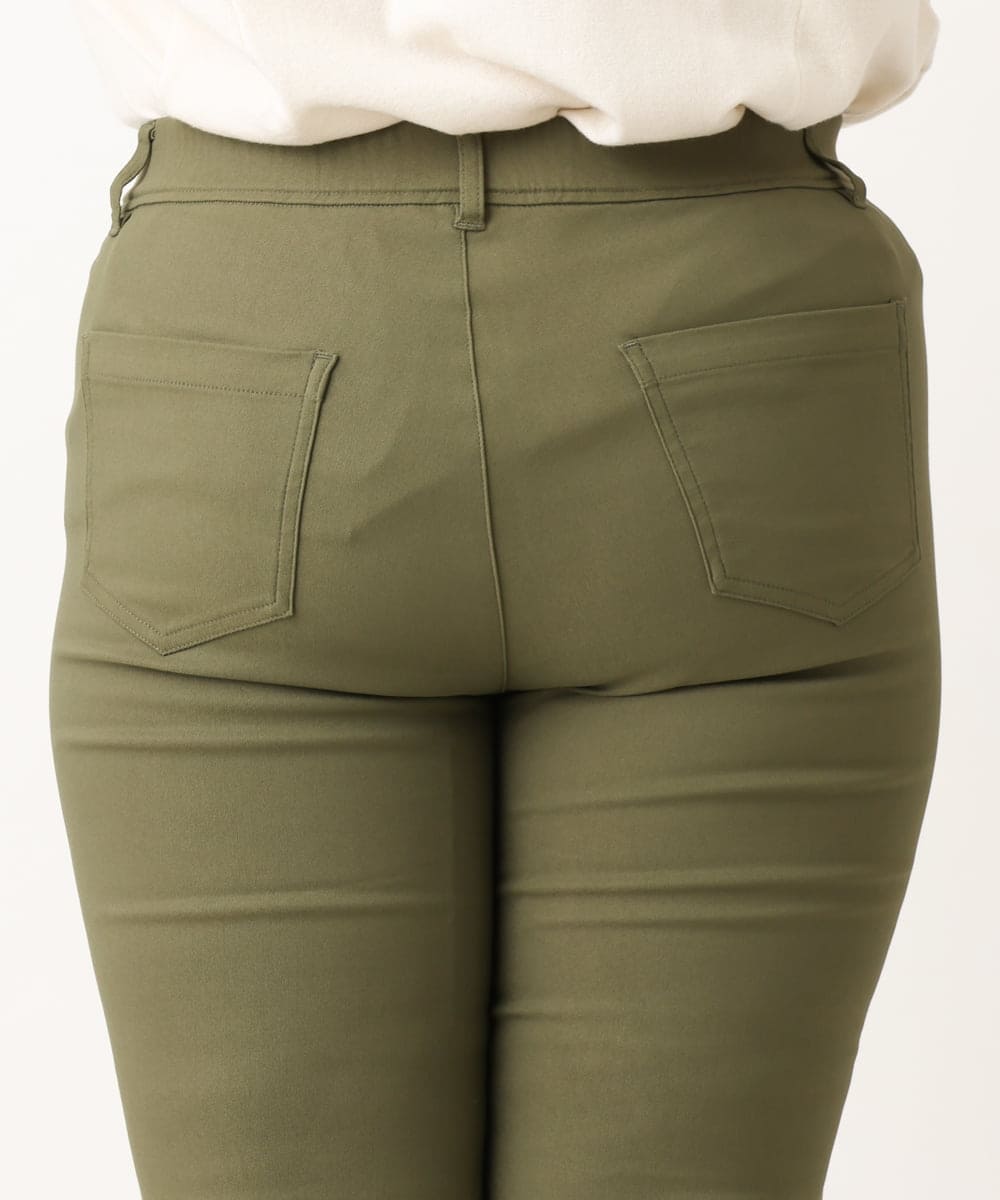 OLLLS09089 eur3(エウルキューブ) 【大きいサイズ】裏起毛ストレッチパンツ カーキ(36)