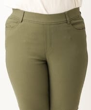 OLLLS09089 eur3(エウルキューブ) 【大きいサイズ】裏起毛ストレッチパンツ カーキ(36)