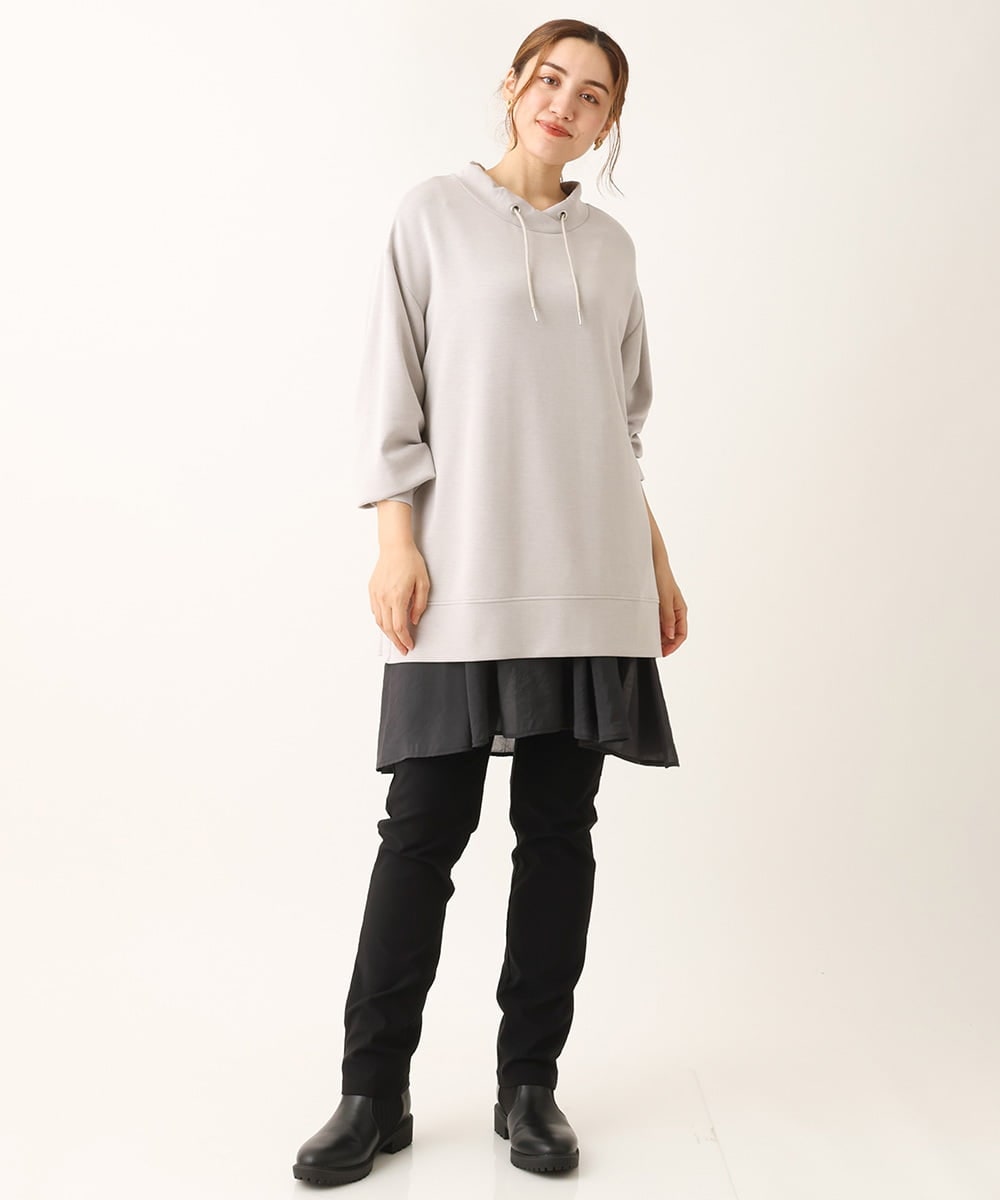 OLLLS09089 eur3(エウルキューブ) 【大きいサイズ】裏起毛ストレッチパンツ ブラック(94)