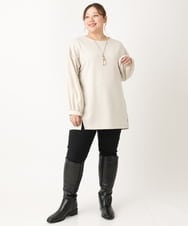 OLLLS09089 eur3(エウルキューブ) 【大きいサイズ】裏起毛ストレッチパンツ ブラック(94)