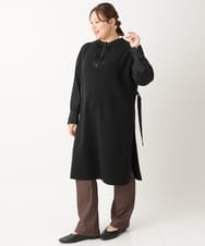OLLLS10099 eur3(エウルキューブ) 【雑誌掲載】【大きいサイズ】ジャカードストレートパンツ ブラウン(17）