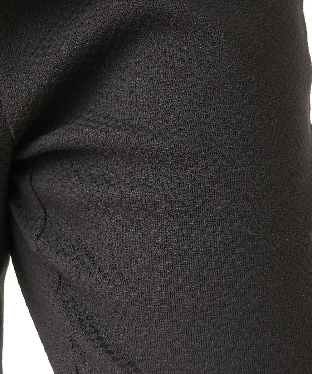 OLLLS10099 eur3(エウルキューブ) 【雑誌掲載】【大きいサイズ】ジャカードストレートパンツ ブラック(94)