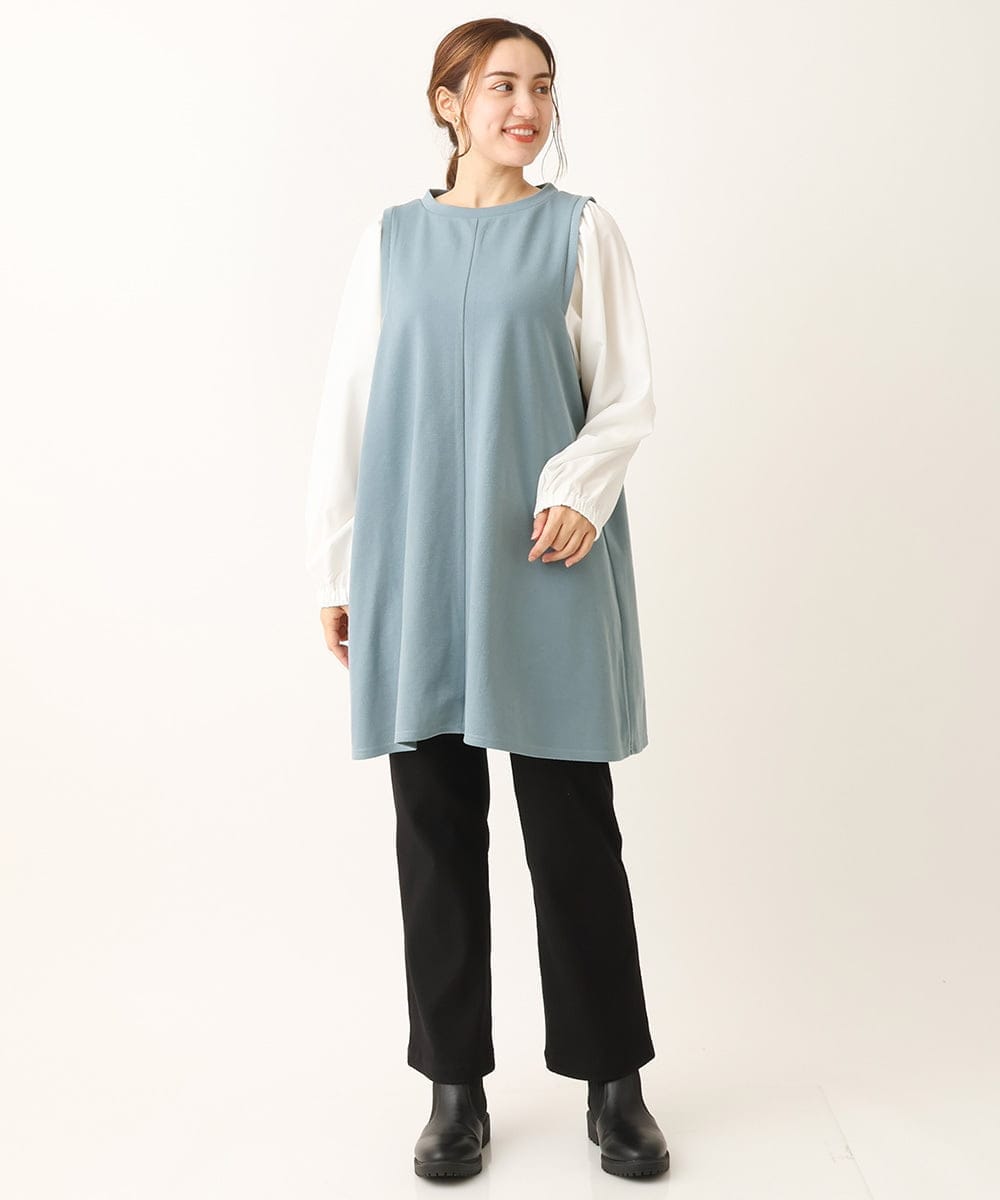 OLLLS10099 eur3(エウルキューブ) 【雑誌掲載】【大きいサイズ】ジャカードストレートパンツ ブラック(94)