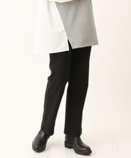 OLLLS10099 eur3(エウルキューブ) 【雑誌掲載】【大きいサイズ】ジャカードストレートパンツ ブラック(94)