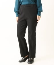 OLLLS10099 eur3(エウルキューブ) 【雑誌掲載】【大きいサイズ】ジャカードストレートパンツ ブラック(94)